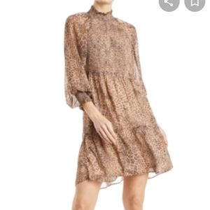 ML Monique Lhuillier flowy leopard smocked tiered Anthropologie